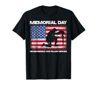Día de los Caídos: en memoria de nuestros héroes caídos, soldado, bandera estadounidense Camiseta