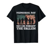 Día de los Caídos: Nunca Olvides a los Soldados caídos de la Bandera Estadounidense Camiseta gráfica económica