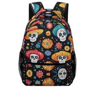 Día de los cráneos muertos - Estilo del arte popular mexicanoMochila Hombre Mochilas Escolares Adolescente Escolar Ideal Para Niños De Diferentes Edades, Para Hombre Mujer Bolsa De ViajeOne Size