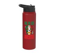 Dia De Los Muertos Bandera Mexicana México Calavera Esqueleto Stainless Steel Insulated Water Bottle