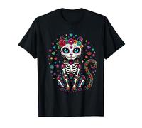 Dia De Los Muertos Cinco De Mayo Cat Sugar Skull Men Women Camiseta