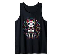 Dia De Los Muertos Cinco De Mayo Cat Sugar Skull Men Women Camiseta sin Mangas