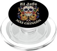 Día de los Muertos El Jefe Más Chingón Sugar Skull Mexican B PopSockets PopGrip para MagSafe