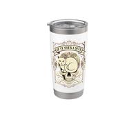Dia de los Muertos es divertido si se ajusta a I Sits Cat Sugar Skull Vaso térmico de acero inoxidable de doble pared