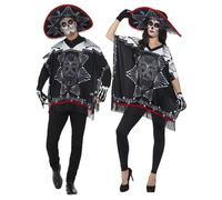 Día de los Muertos Lujo Poncho Adultos Bandit Halloween Vestido Mexicano