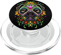 Día de los Muertos Pug Detallada Ilustración de un perro de PopSockets PopGrip para MagSafe