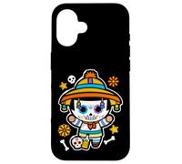 Dia De Los Muertos Skeleton Dancing with Guitar Hat Kids Boy Carcasa para iPhone 16