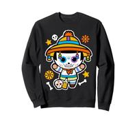 Dia De Los Muertos Skeleton Dancing with Guitar Hat Kids Boy Sudadera