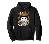 Dia De Los Muertos Skeleton Dancing with Guitar Hat Kids Boy Sudadera con Capucha