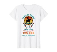 Día de los Nativos Americanos, «El Sendero de Las Lágrimas» Camiseta gráfica económica, Mujer, Blanco, L