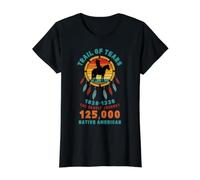 Día de los Nativos Americanos, «El Sendero de Las Lágrimas» Camiseta gráfica económica, Mujer, Negro, S