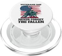 Día de los Veteranos Nunca Olvides a los Soldados caídos de la Bandera de Estados Unidos PopSockets PopGrip para MagSafe