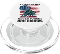 Día de los Veteranos Nunca Olvides a Nuestros Héroes Soldados Bandera de Estados Unidos PopSockets PopGrip para MagSafe