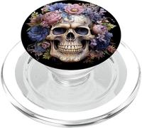 Dia De Muertos Mexican Skull For Skeleton Lovers Floral Goth PopSockets PopGrip para MagSafe
