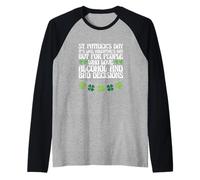 Día de San Patricio Bebiendo Día de San Valentín Divertido St. Paddy Camiseta Manga Raglan
