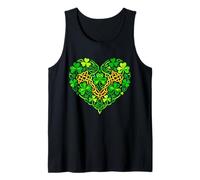 Día de San Patricio Corazón Trébol Nudo Celta Lucky Irish Women Camiseta sin Mangas