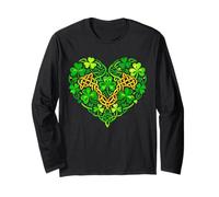 Día de San Patricio Corazón Trébol Nudo Celta Lucky Irish Women Manga Larga