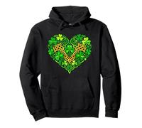 Día de San Patricio Corazón Trébol Nudo Celta Lucky Irish Women Sudadera con Capucha