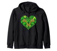 Día de San Patricio Corazón Trébol Nudo Celta Lucky Irish Women Sudadera con Capucha