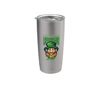 Día de San Patricio Criptomonedas Leprechaun Smile Vaso térmico de acero inoxidable de doble pared