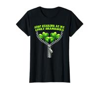 Día de San Patricio Deja de Mirar a mis tréboles de la Suerte irlandés Camiseta
