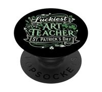 Día de San Patricio del Maestro de Arte más Afortunado para educadores de Arte PopSockets PopGrip Adhesivo