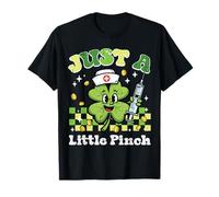 Día de San Patricio Enfermera Just Little Pinch Saint Pattys Mujeres Camiseta