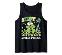 Día de San Patricio Enfermera Just Little Pinch Saint Pattys Mujeres Camiseta sin Mangas
