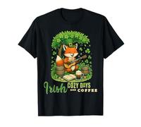 Día de San Patricio Irish Cozy Days - Lindo músico Fox Art Camiseta