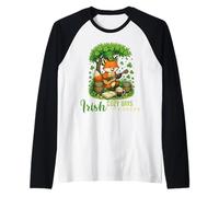 Día de San Patricio Irish Cozy Days - Lindo músico Fox Art Camiseta Manga Raglan