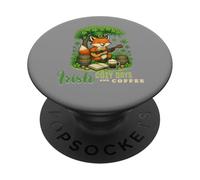 Día de San Patricio Irish Cozy Days - Lindo músico Fox Art PopSockets PopGrip Adhesivo