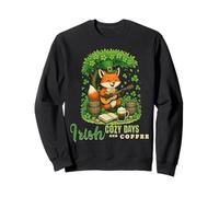 Día de San Patricio Irish Cozy Days - Lindo músico Fox Art Sudadera