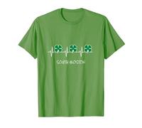 Día de San Patricio Latido del corazón irlandés South Boston trébol Camiseta, Hombre, Hierba, L