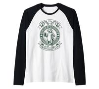Día de San Patricio Liebre Irlandesa Pub A Pub Lucky Rabbit Camiseta Manga Raglan