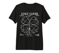 Día de San Patricio Lucky Four Leaf Clover Funny Vintage Patent Camiseta Premium