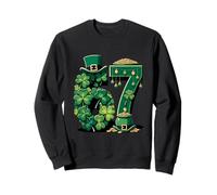 Día de San Patricio Lucky Number 67 Shamrock Pot of Gold Sudadera