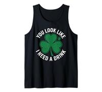 Día de San Patricio Parece Que Necesito una Bebida Cerveza Shamrock Camiseta sin Mangas