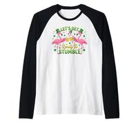Día de San Patricio, preparémonos para tropezar Fiesta de flamencos Camiseta Manga Raglan