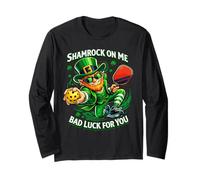 Día de San Patricio Shamrock On Me Bad Luck For You Pickleball Manga Larga