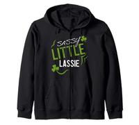Día de San Patricio Vintage Sassy Little Lassie Sudadera con Capucha