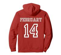 Día de San Valentín 14 de febrero Tipografía universitaria Minimal Sudadera con Capucha