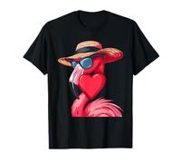 Día de San Valentín Amor Flamenco Animal Flamingo Corazón Abrazando Camiseta