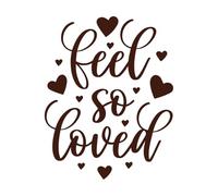 Día de San Valentín, amor, sentimiento, tan amado, corazón. Decoración de vinilo para pared 64x81.3cm Removible sin dejar pegamento Café