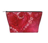 Día de San Valentín Corazón Flor, Bolsa de artículos de tocador Bolsa de Maquillaje Bolsa de cosméticos Bolsa de artículos de tocador de Viaje portátil