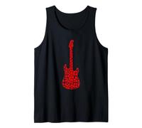 Día de San Valentín Corazón Guitarra Músico Guitarrista Diseño Camiseta sin Mangas