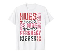 Día de San Valentín Febrero Abrazos Besos Amor Corazones Be Mine Camiseta