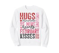 Día de San Valentín Febrero Abrazos Besos Amor Corazones Be Mine Sudadera