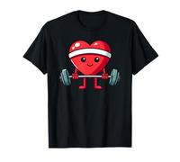 Día de San Valentín Fuerte Corazón Levantamiento de pesas Fitness Camiseta