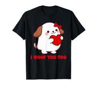 Día de San Valentín I Woof You Dog Lover Pareja Diseño a Juego Camiseta
