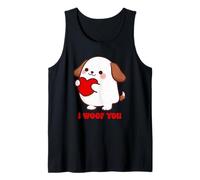 Día de San Valentín I Woof You Dog Lover Pareja Diseño a Juego Camiseta sin Mangas